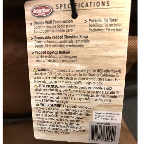 Bucket Boss Gatemouth 24"Long Boy Polyester Tool Bag, Brown & Green-NWT - Picture 11 of 14